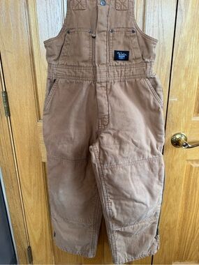 Walls Kids Tan Canvas Overalls